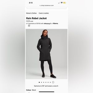 lululemon athletica rain rebel jacket